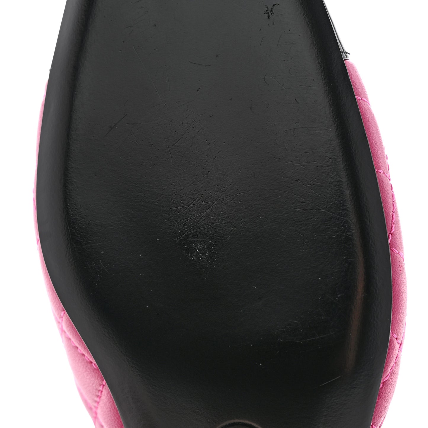 Lambskin Patent Cap Toe CC Slingback Flats 37 Pink Black
