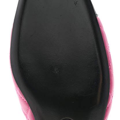 Chanel Lambskin Patent Cap Toe CC Slingback Flats 37 Pink Black 9 of 11