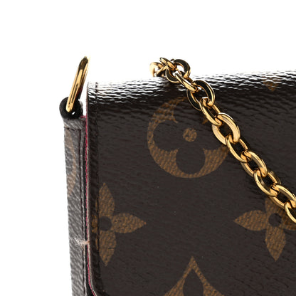 Louis Vuitton Monogram Pochette Felicie Chain Wallet Fuchsia 8 of 14