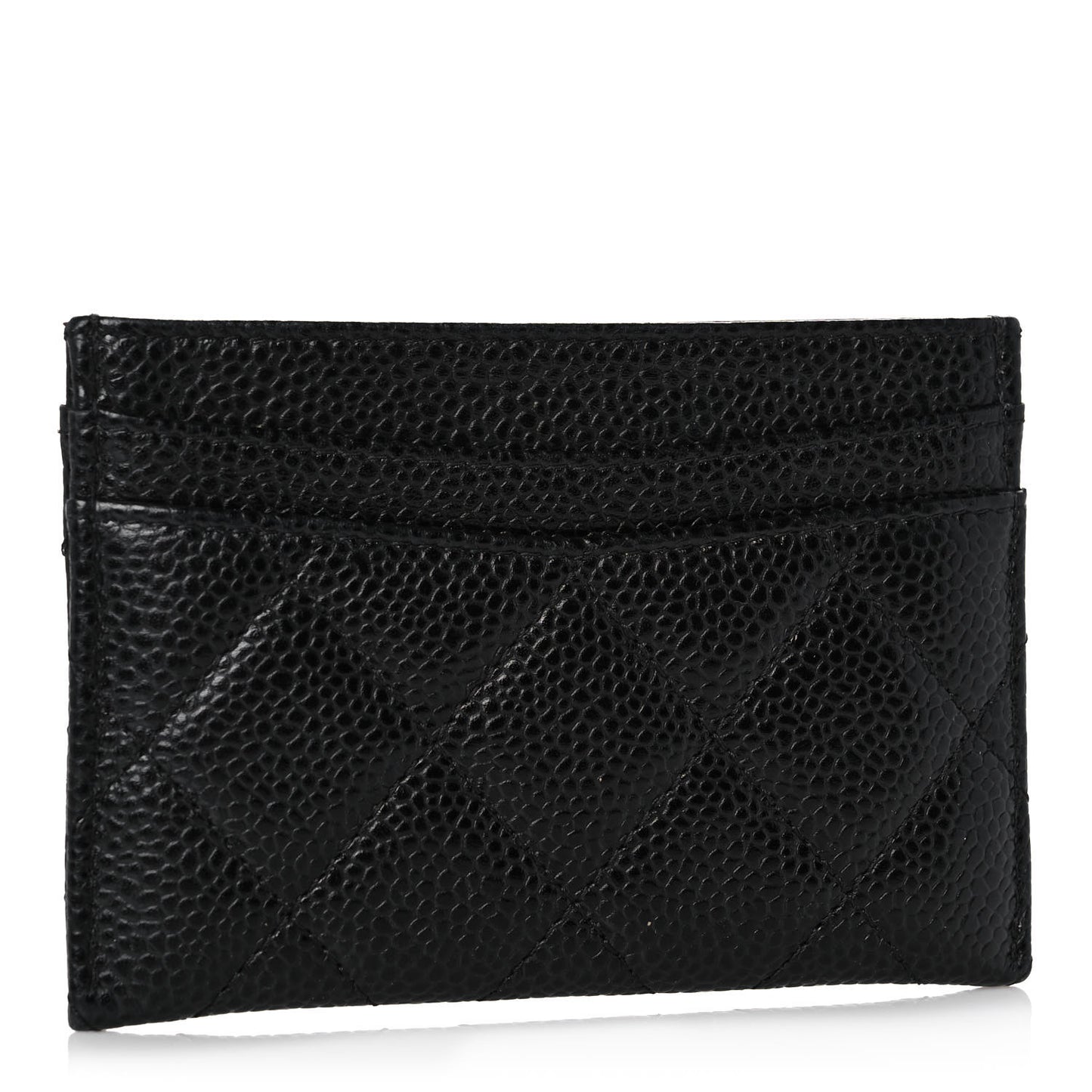 Caviar Quilted Card Holder Black