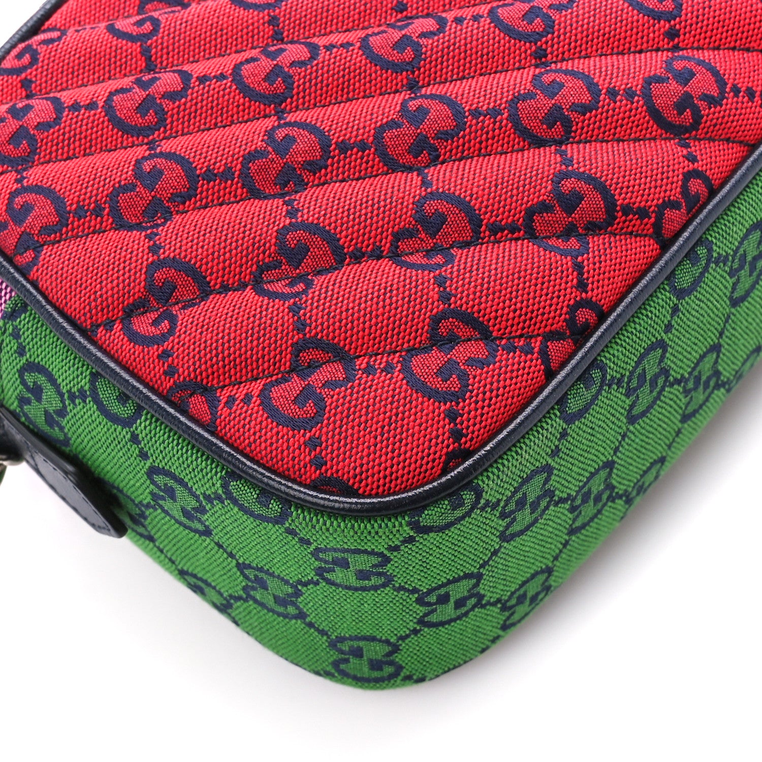 Gucci Monogram Multicolor Matelasse Diagonal Small GG Marmont Chain Shoulder Bag Red Blue Yellow Green Pink 10 of 11