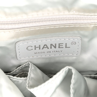 Chanel Knit Metallic Lambskin Large Shopping Tote Silver 5 of 9