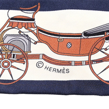 Hermes Silk Les Voitures Nouvelle Twilly Marine Caramel Black 3 of 4