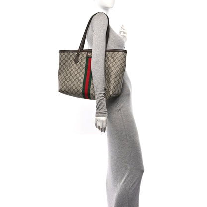 Gucci GG Supreme Monogram Medium Ophidia Shopping Tote Brown 2 of 11