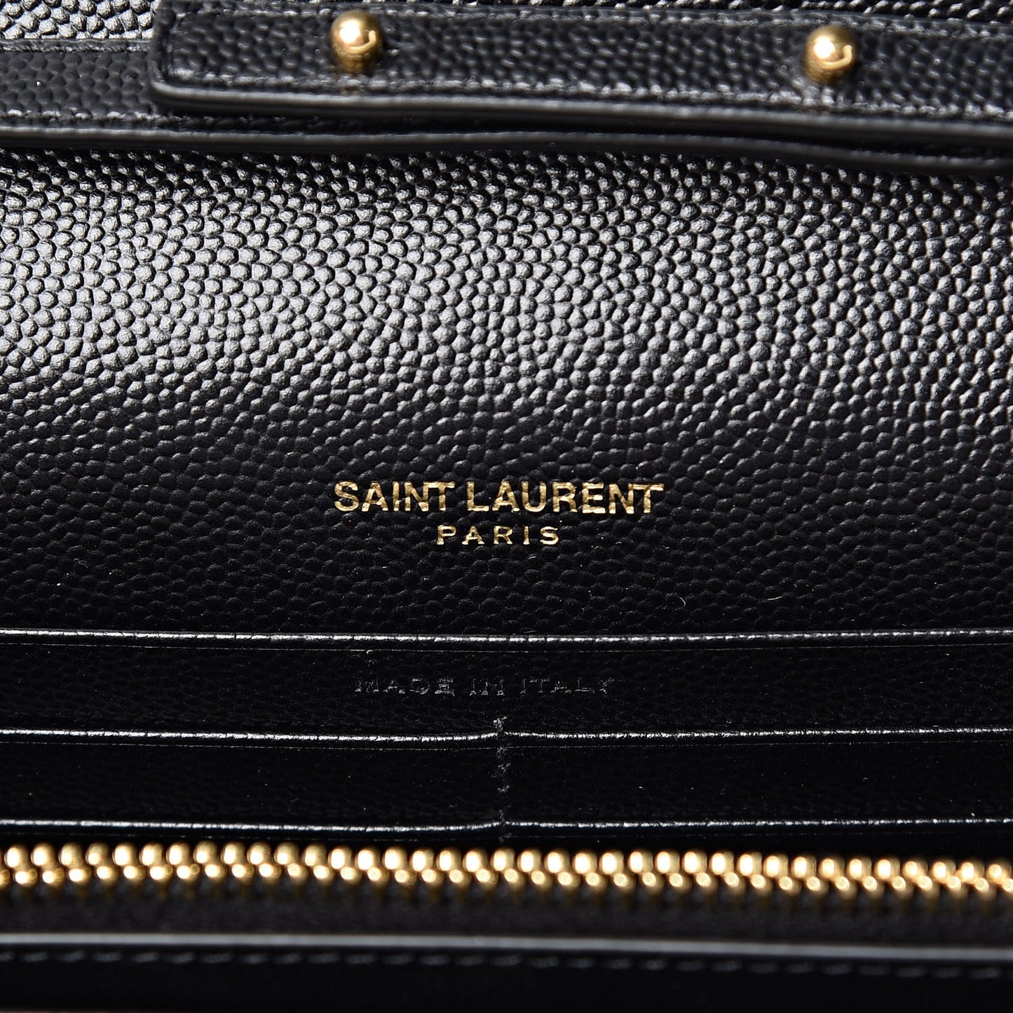 Grain De Poudre Matelasse Chevron Monogram Chain Wallet Black