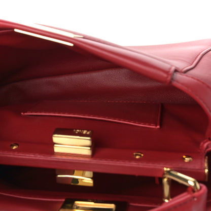 Fendi Nappa Mini Peekaboo Iconic Satchel Fragola 5 of 9