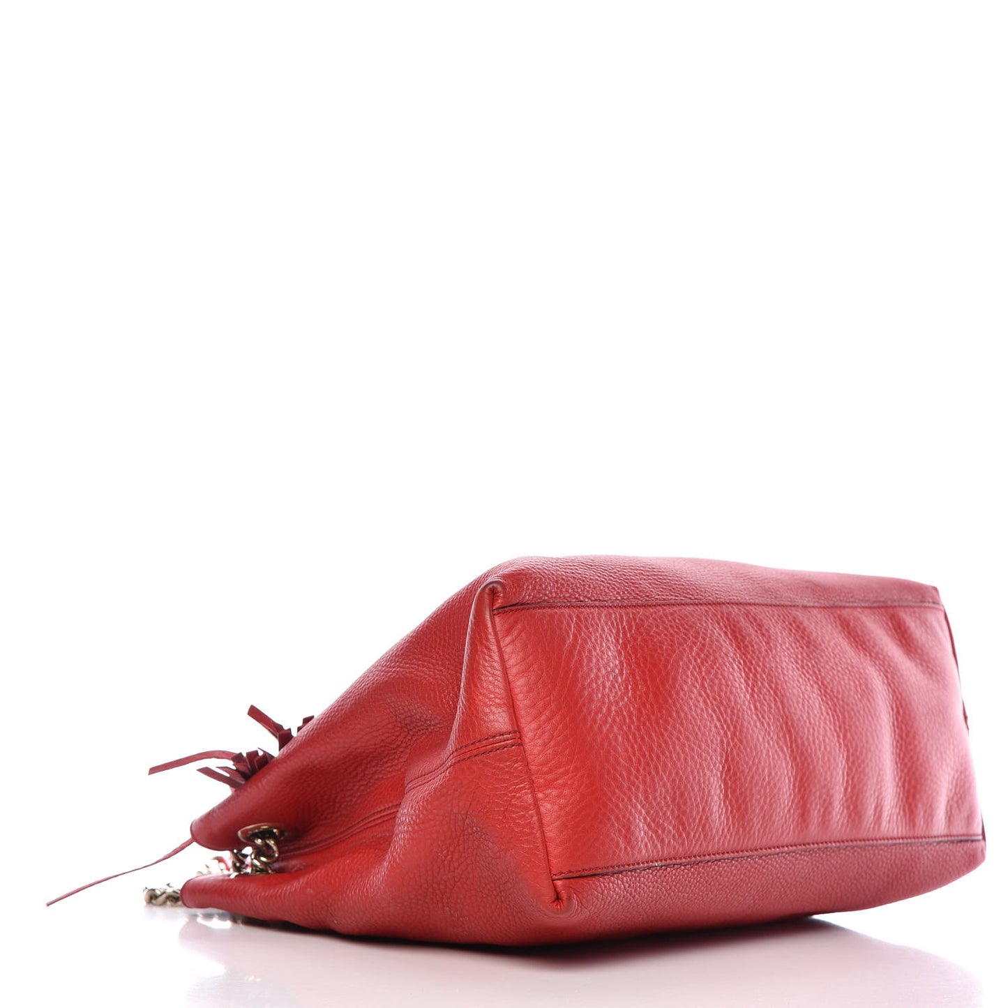 Pebbled Calfskin Medium Soho Chain Shoulder Bag Tabasco Red