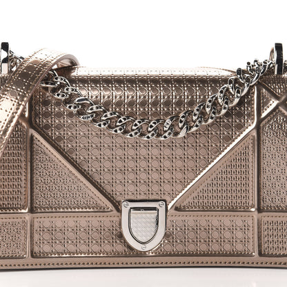 Christian Dior Metallic Patent Micro-Cannage Small Diorama Flap Bag Hyper Pink 13 of 14