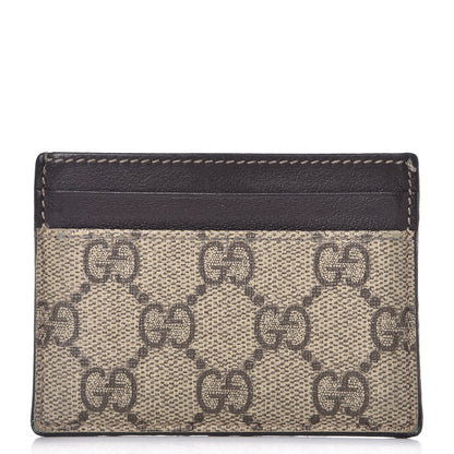 Gucci GG Supreme Monogram Card Holder Dark Brown 1 of 7