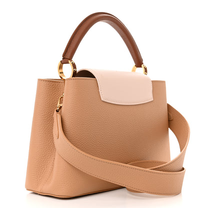 Louis Vuitton Taurillon Capucines MM Arizona Beige Wood Brown 3 of 10