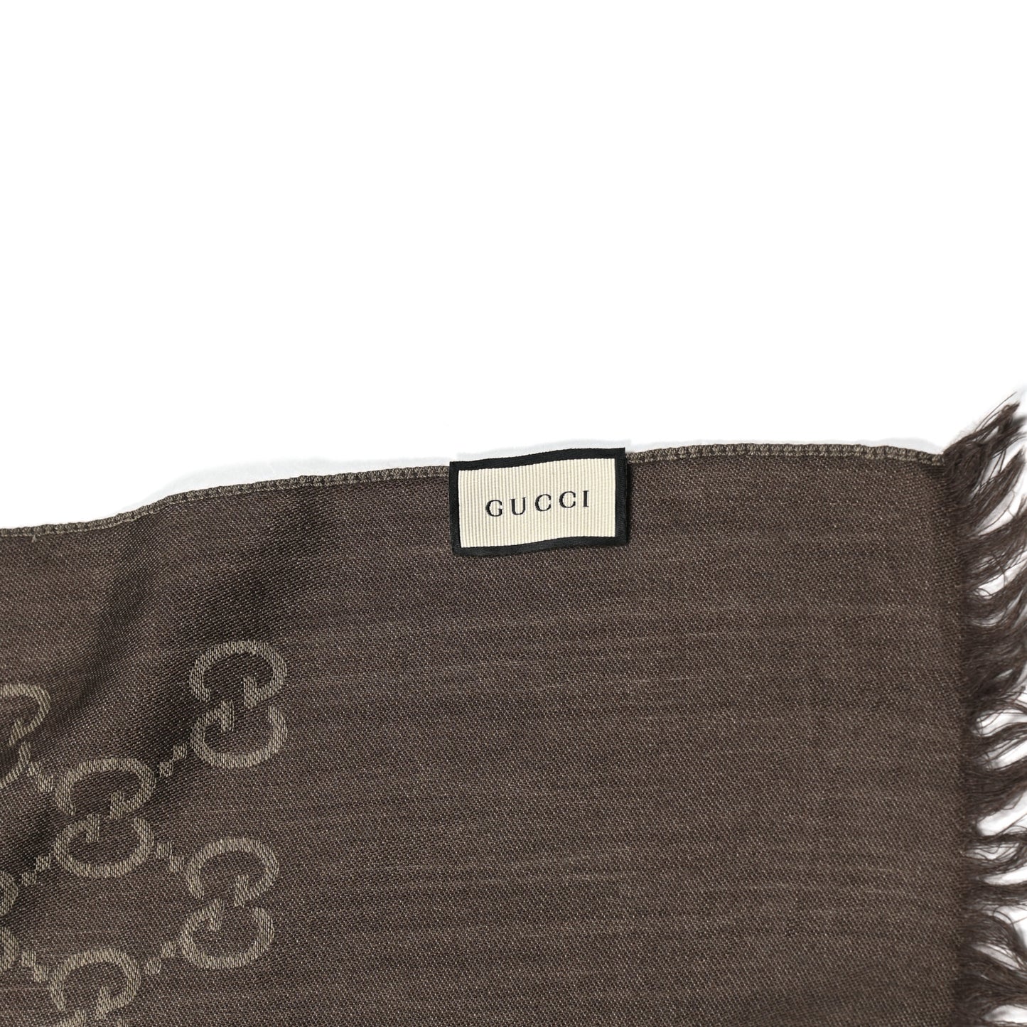 Wool Silk GG Monogram GGNat Scarf Coffee