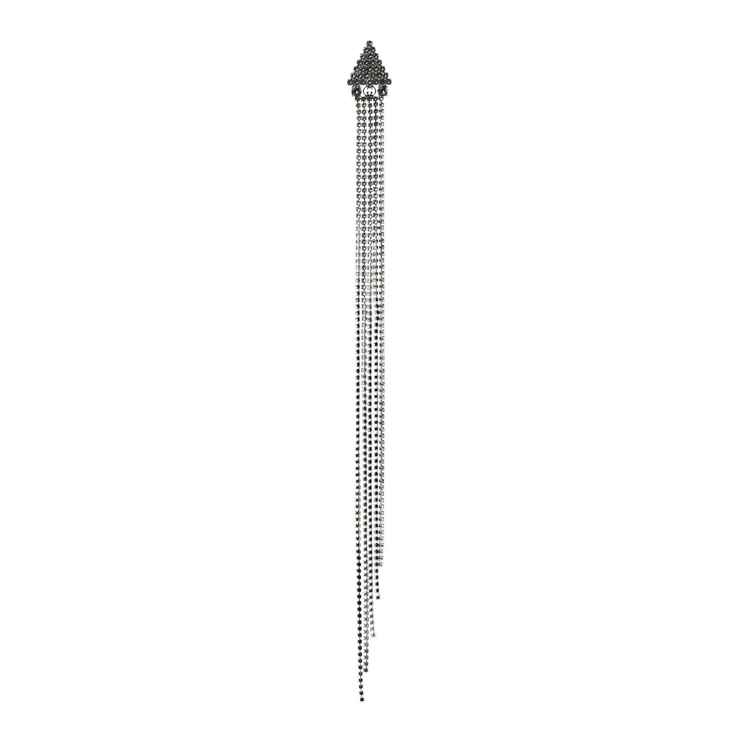 Crystal Triangle Tassel Single Drop Earring
