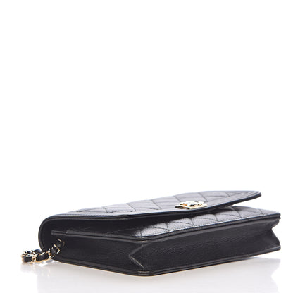 Chanel Caviar Quilted Boy Wallet On Chain WOC Black 4 of 12