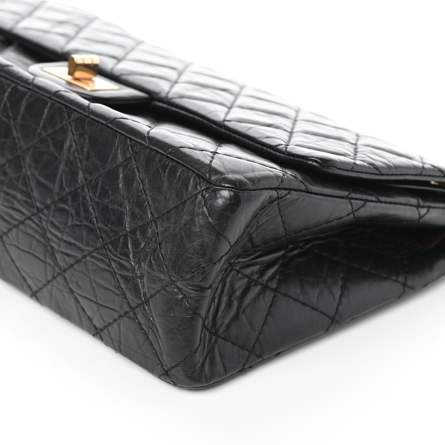 Aged Calfskin Quilted 2.55 Reissue 226 Flap Black