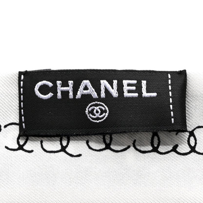 Chanel Silk CC Slim Bandeau Scarf Black White 3 of 4