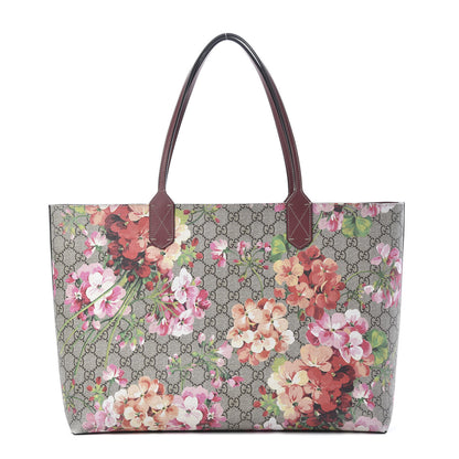 Gucci GG Supreme Monogram Blooms Medium Reversible Tote Beige Multicolor Dry Rose 1 of 20