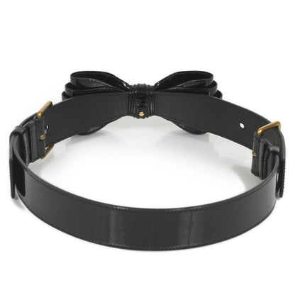 Saint Laurent Patent Leather Bow Belt Black 75 30 2 of 7