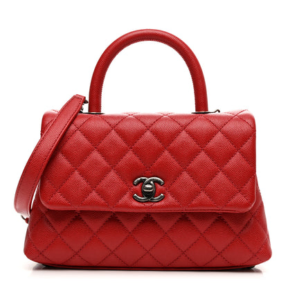 Chanel Caviar Quilted Mini Coco Handle Flap Red 1 of 10