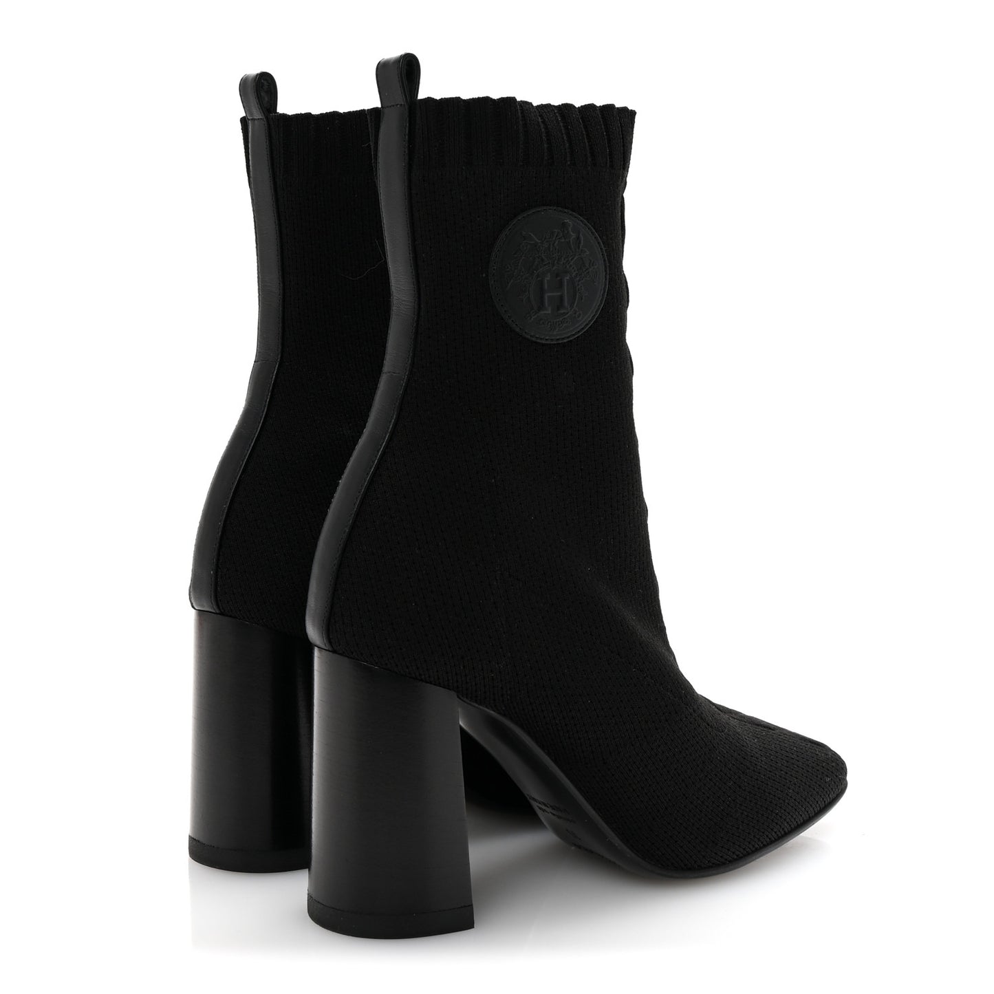 Knit Calfskin Volver 90 Ankle Boots 35 Black