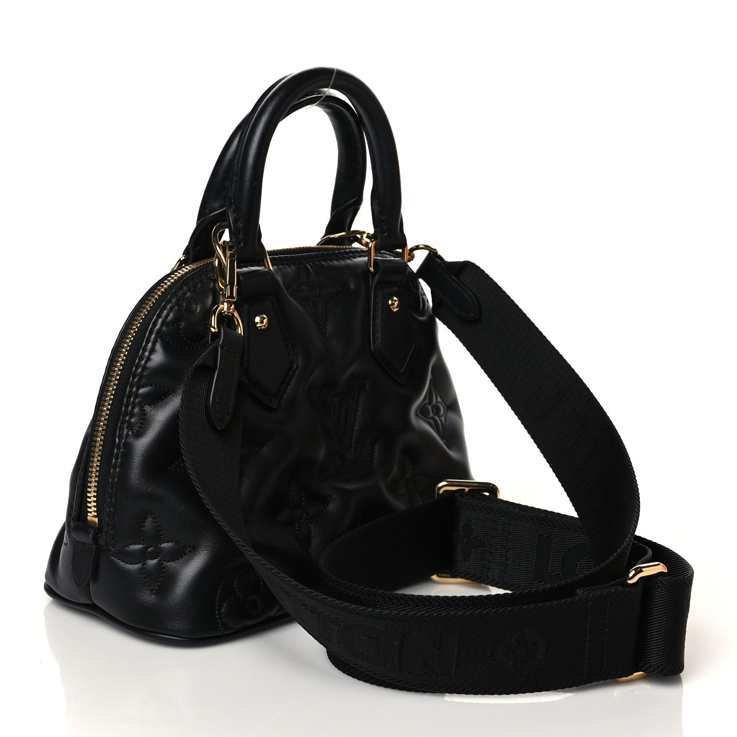 Louis Vuitton Calfskin Bubblegram Alma BB Black 3 of 10