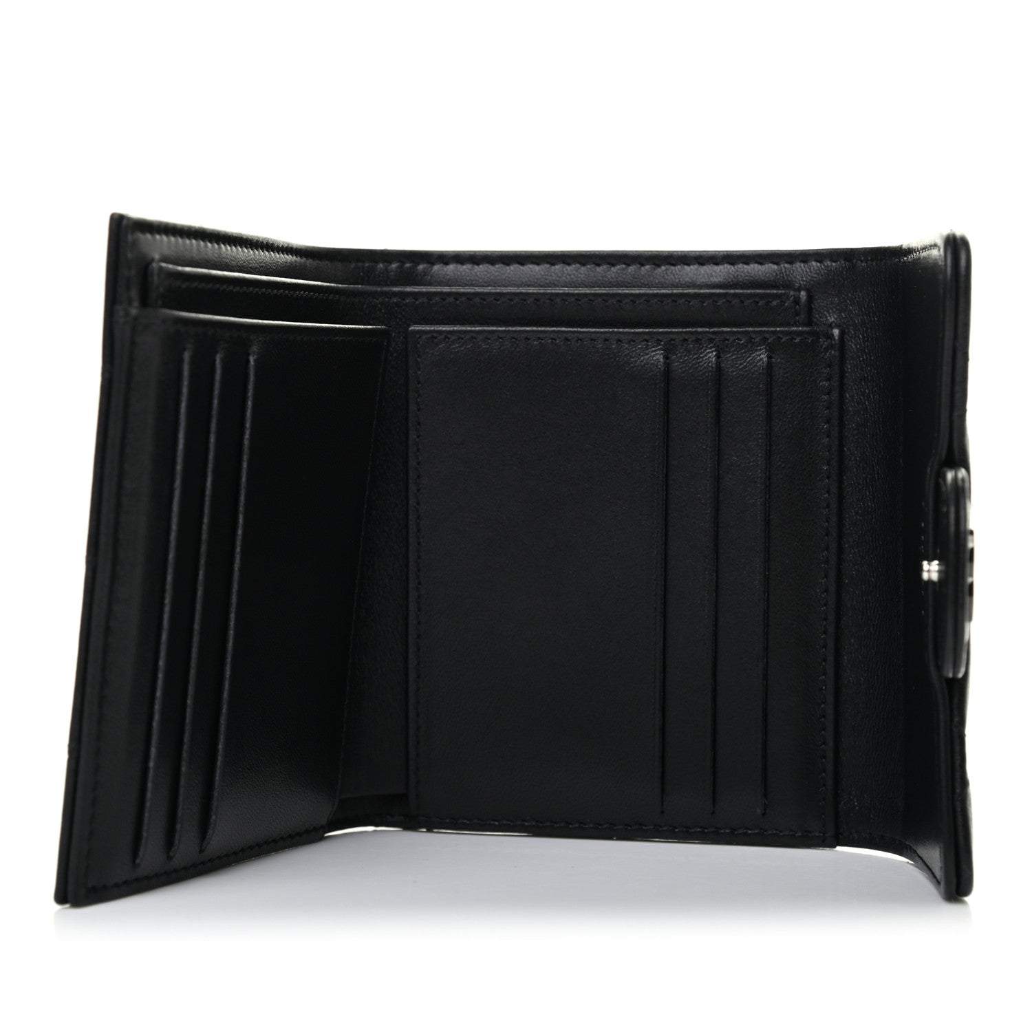 Chanel Lambskin Quilted Compact Flap Wallet So Black 4 of 6
