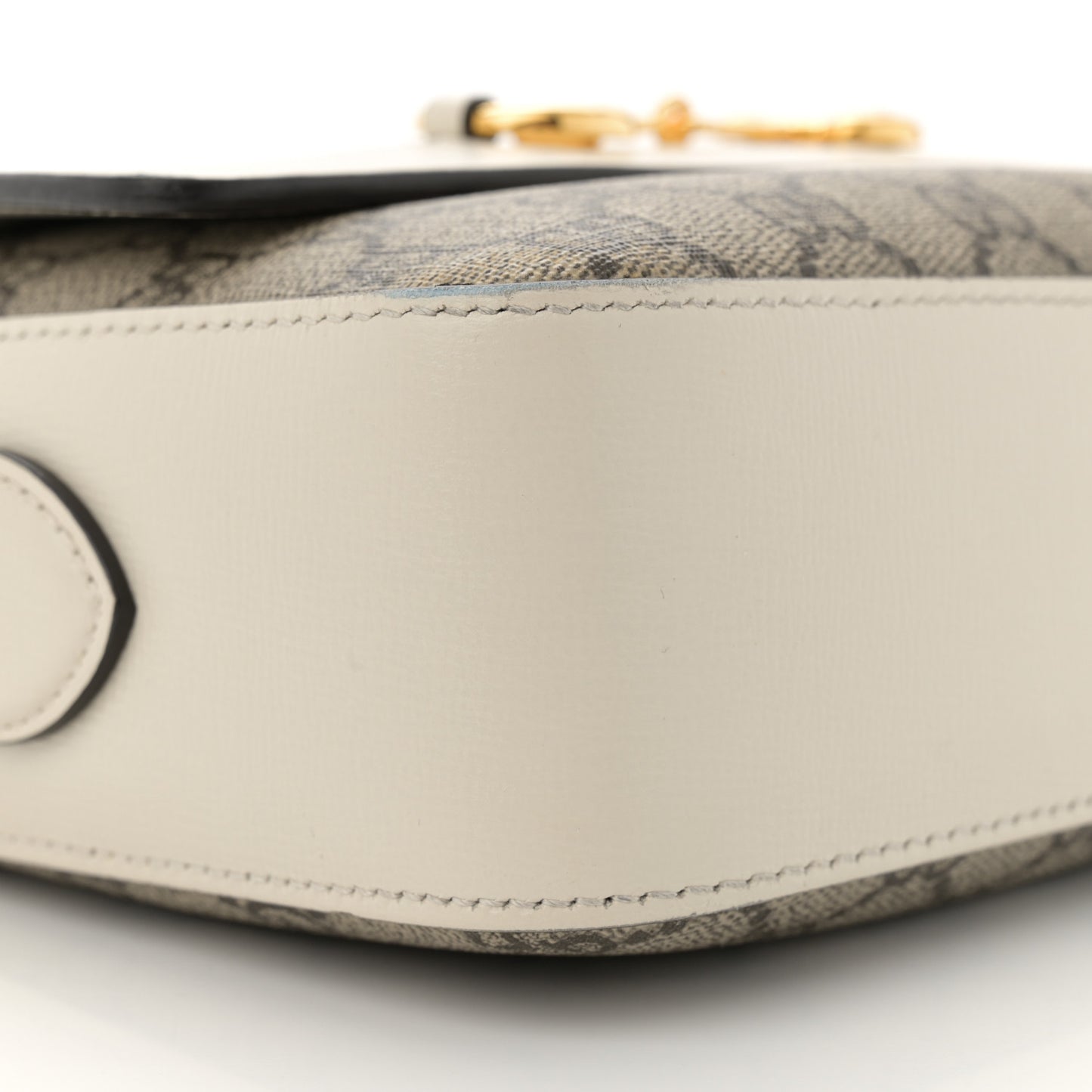 GG Supreme Monogram Small Horsebit 1955 Shoulder Bag Beige Mystic White