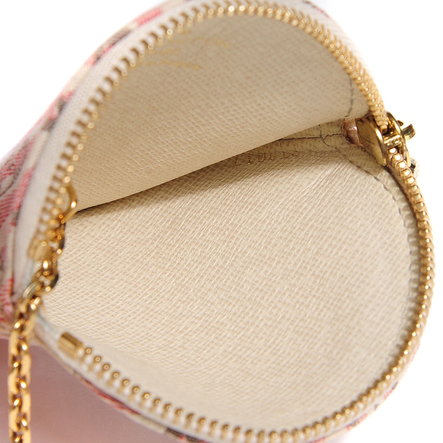 Mini Lin Croisette Round Coin Purse Rouge