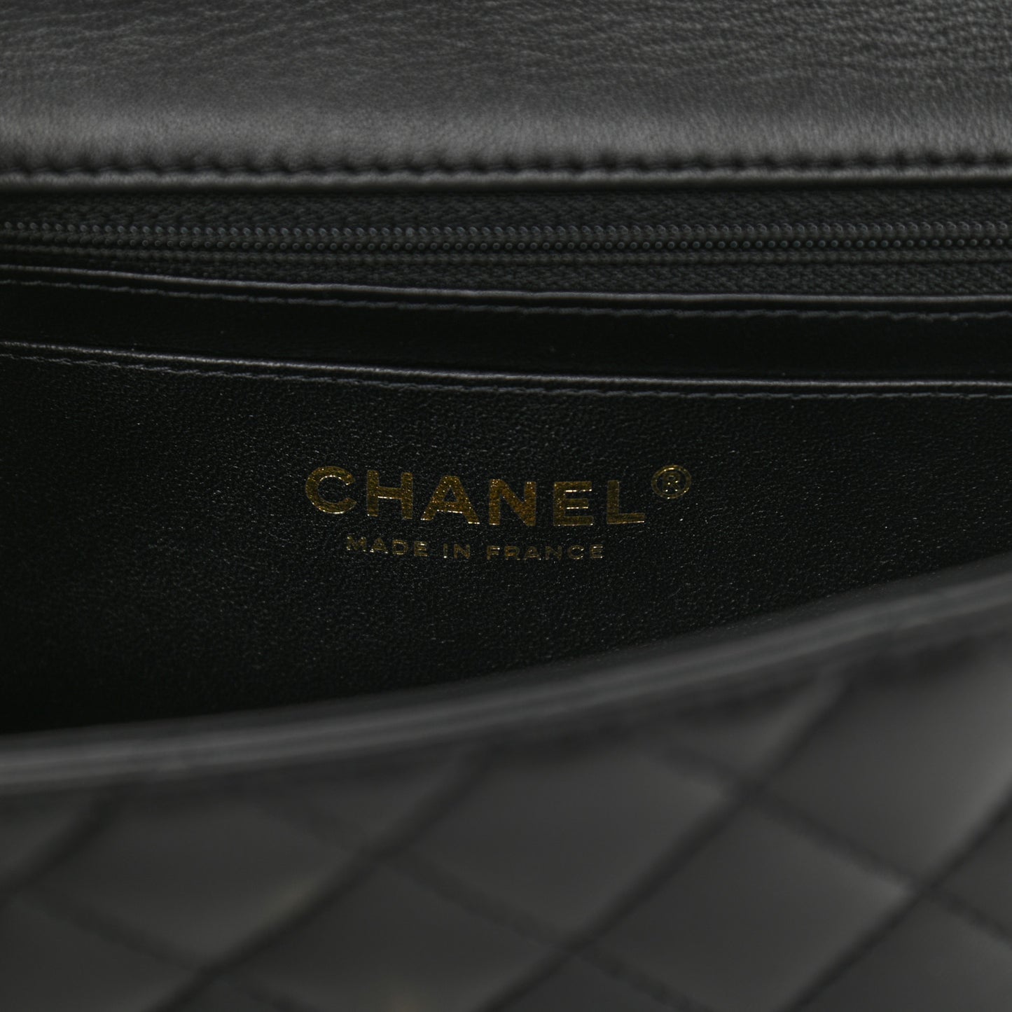 Lambskin Quilted Mini Top Handle Rectangular Flap Black