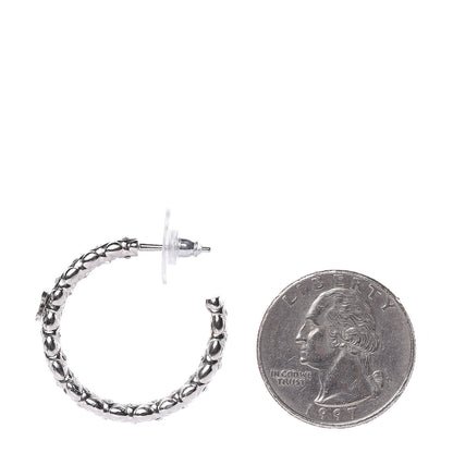 Chanel Crystal CC Hoop Earrings Silver 6 of 6