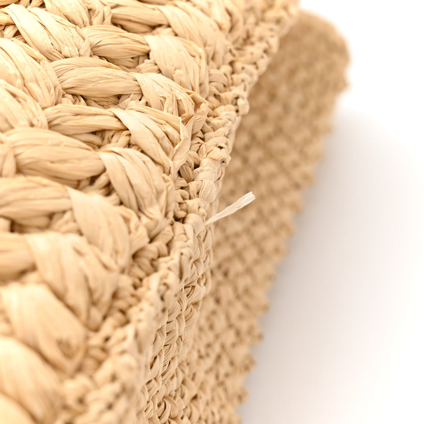 Raffia Effect Interlocking G Tote Bag Beige