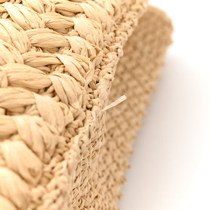 Gucci Raffia Effect Interlocking G Tote Bag Beige 11 of 11