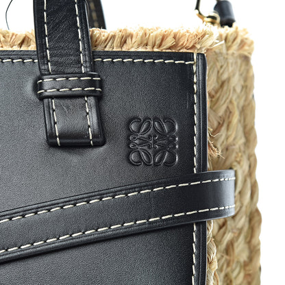 Loewe Calfskin Raffia Small Gate Tote Black 12 of 12