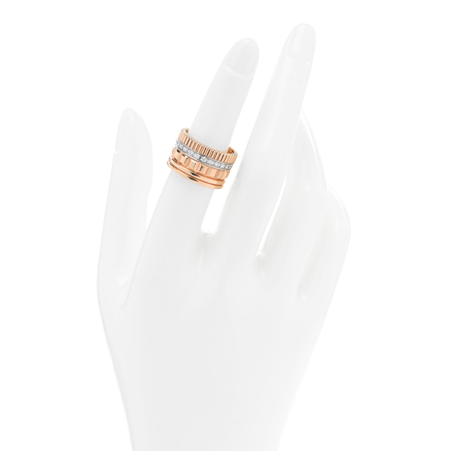 18K Rose White Gold Diamond Quatre Radiant Edition Ring  53 6.5