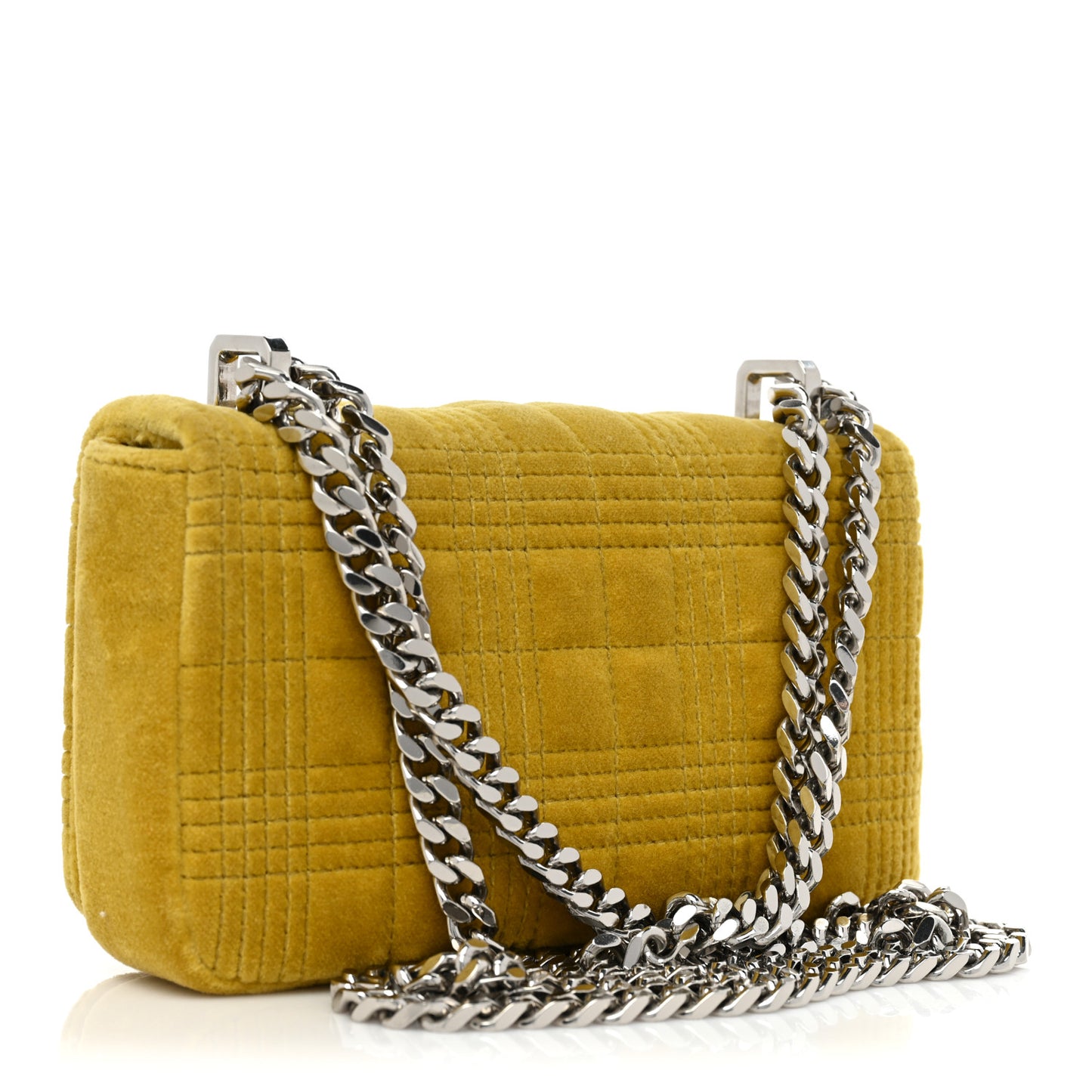 Velvet Quilted Mini Lola Bag Yellow
