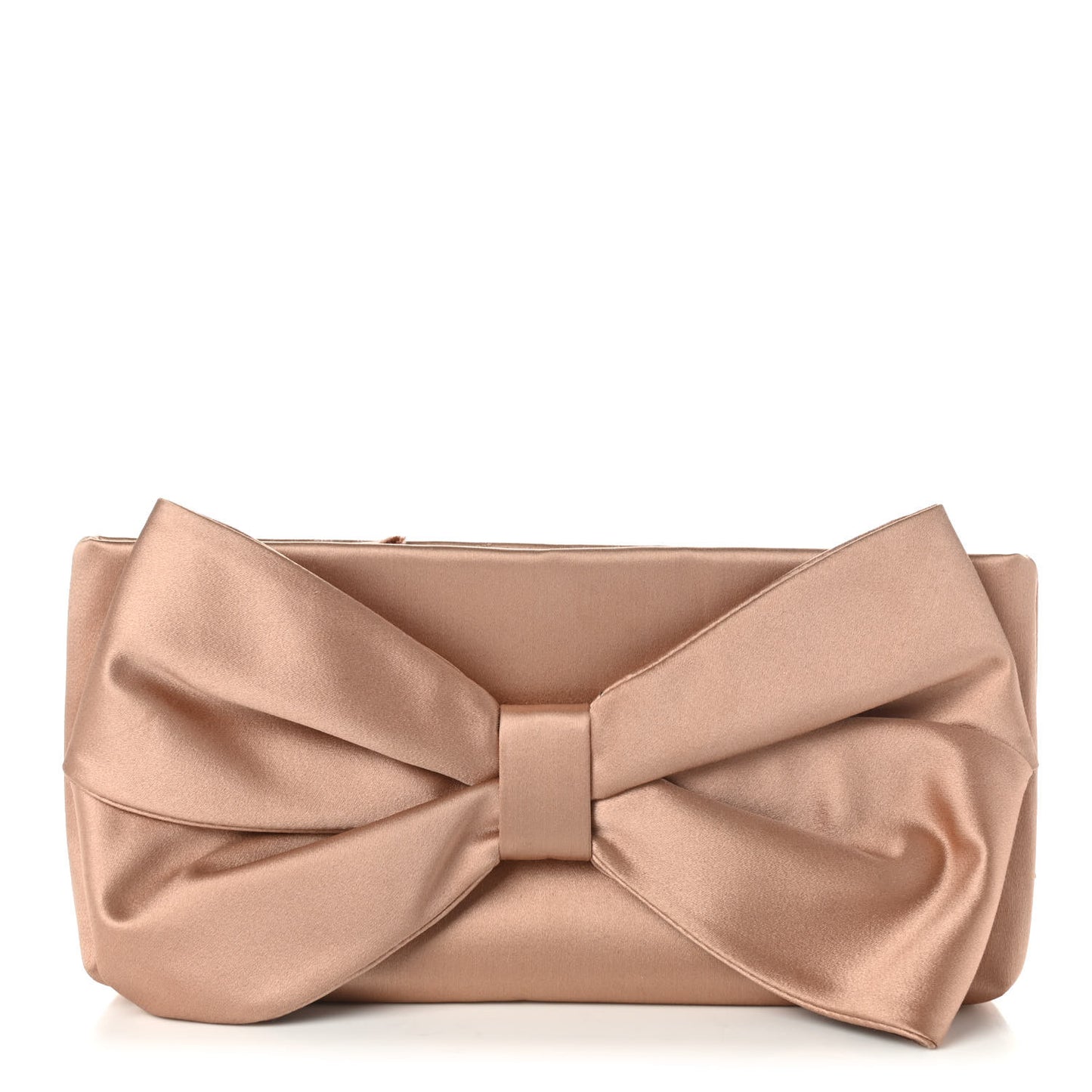 Satin Bow Clutch Poudre