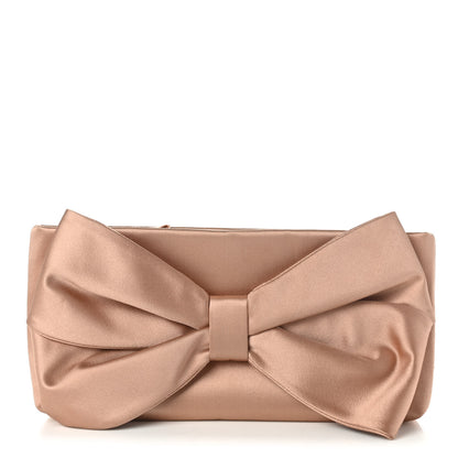 Valentino Garavani Satin Bow Clutch Poudre 1 of 10