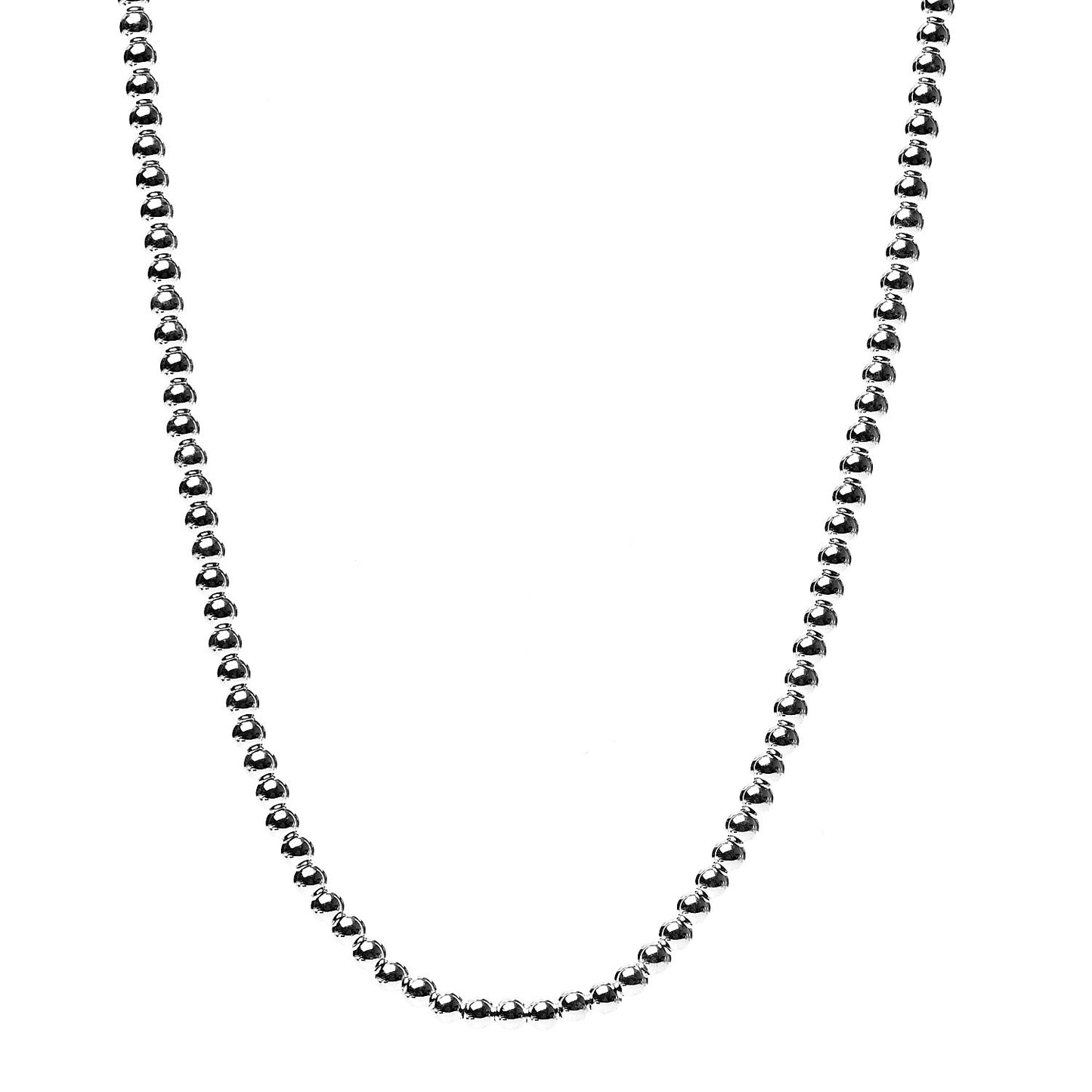 Sterling Silver 4mm Beads Toggle Necklace
