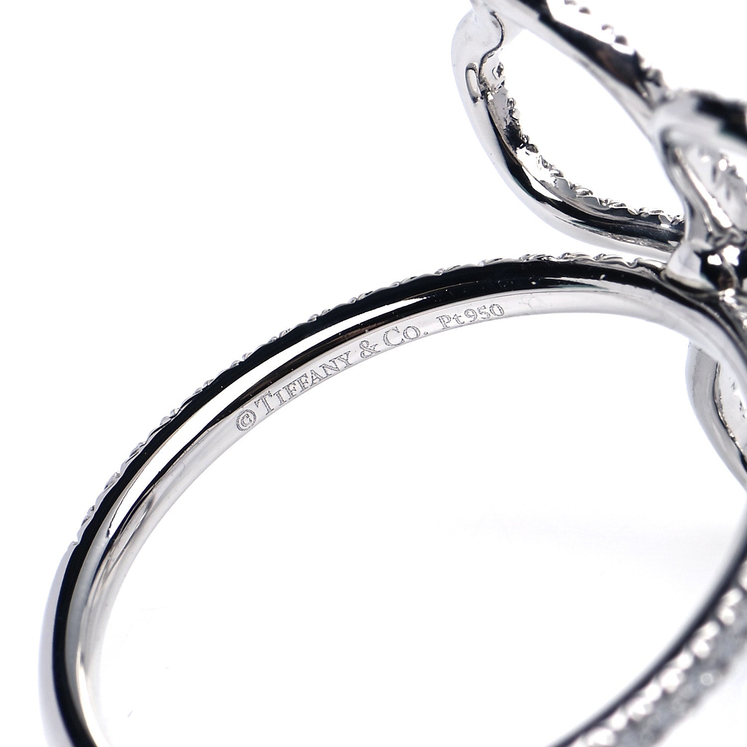 Tiffany Platinum Diamond Open Paper Flowers Ring 52 6 4 of 5