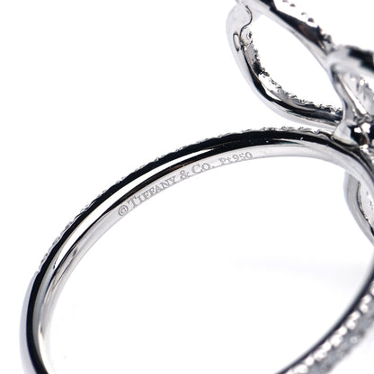 Tiffany Platinum Diamond Open Paper Flowers Ring 52 6 4 of 5