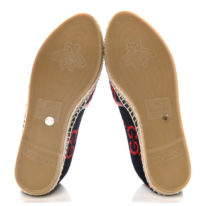 Gucci Terry Cloth GG Monogram Espadrilles 36 Blue Red 8 of 13