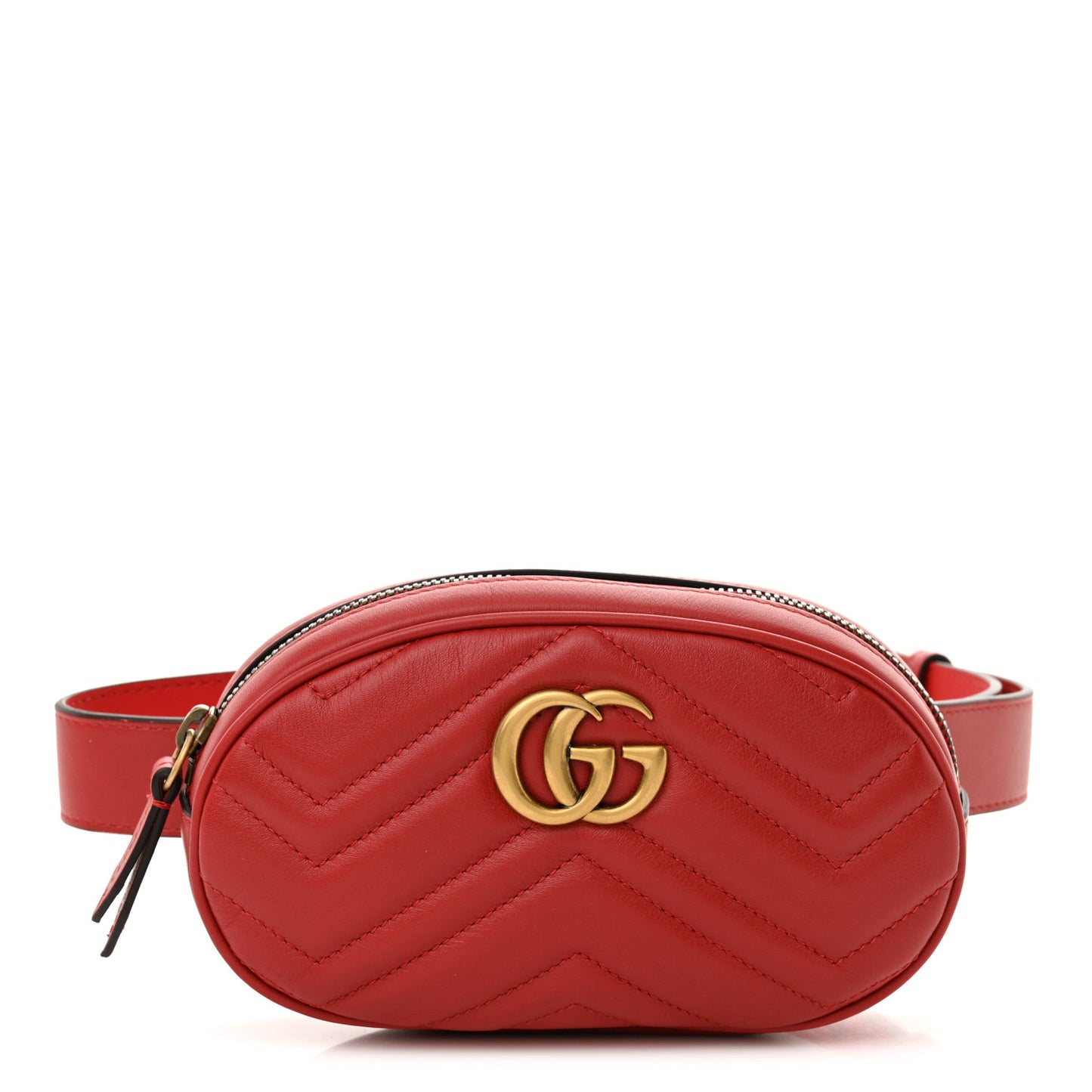 Calfskin Matelasse GG Marmont Belt Bag 85 34 Hibiscus Red