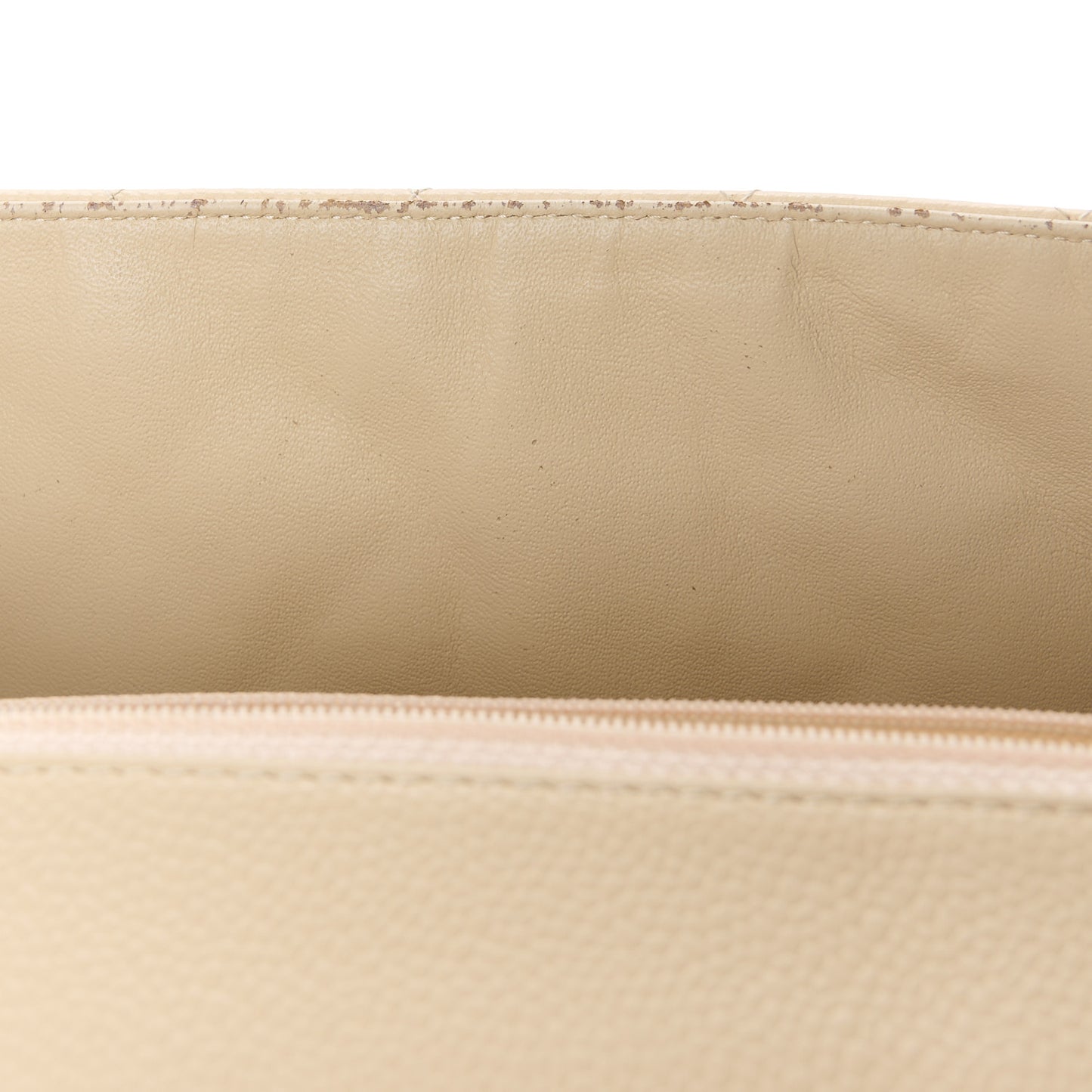 Caviar Quilted Jumbo Single Flap Beige Clair