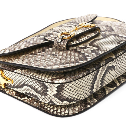 Gucci Snakeskin Horsebit 1955 Shoulder Bag Natural 12 of 13