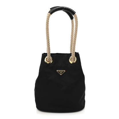 Prada Re-Nylon Triangle Mariner Bucket Bag Black 1 of 9