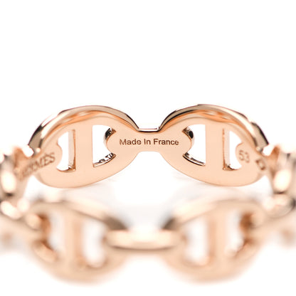 Hermes 18K Rose Gold PM Chaine D'Ancre Enchainee Ring 53 6.25 5 of 7