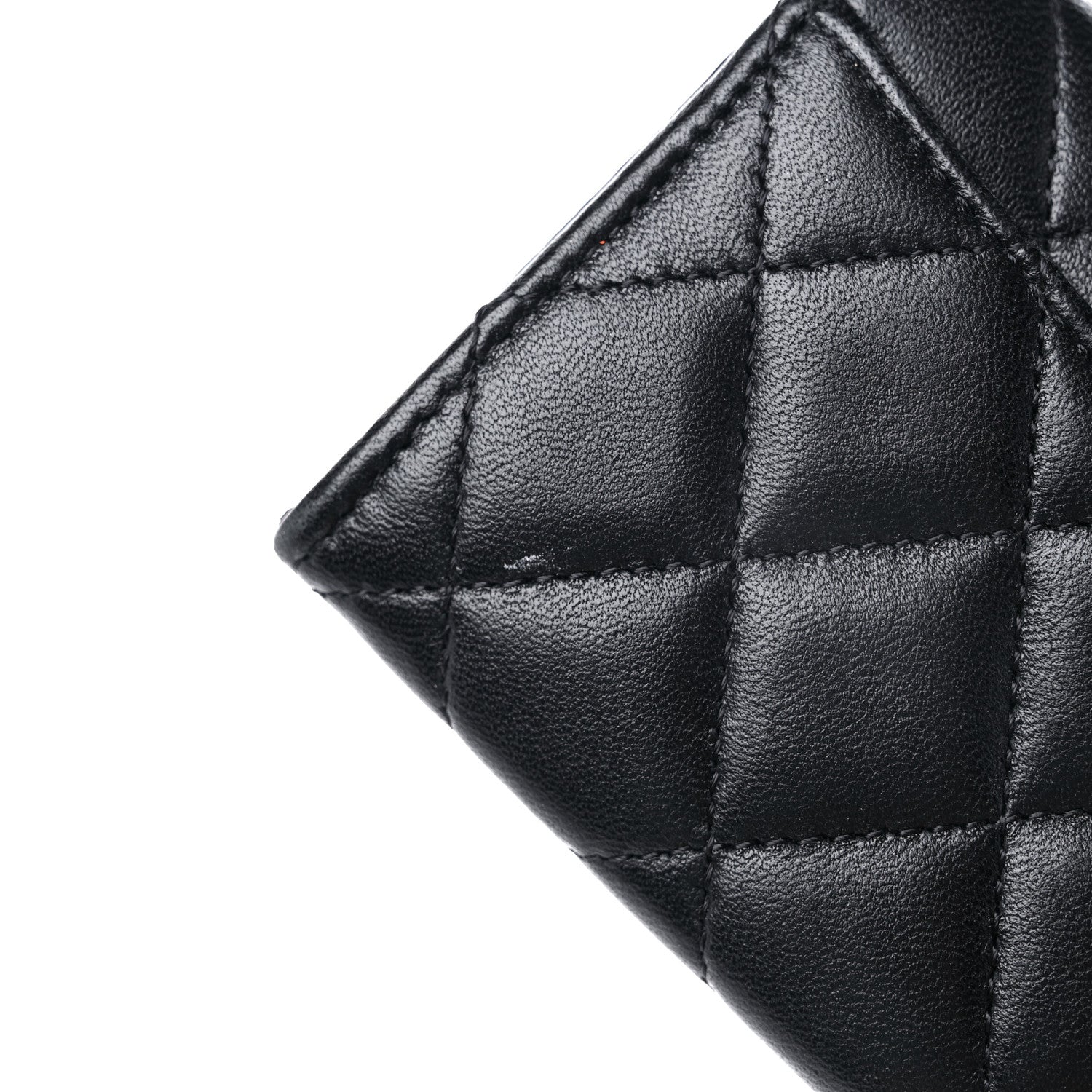 Chanel Lambskin Quilted Flap Card Holder Wallet Black 12 of 12