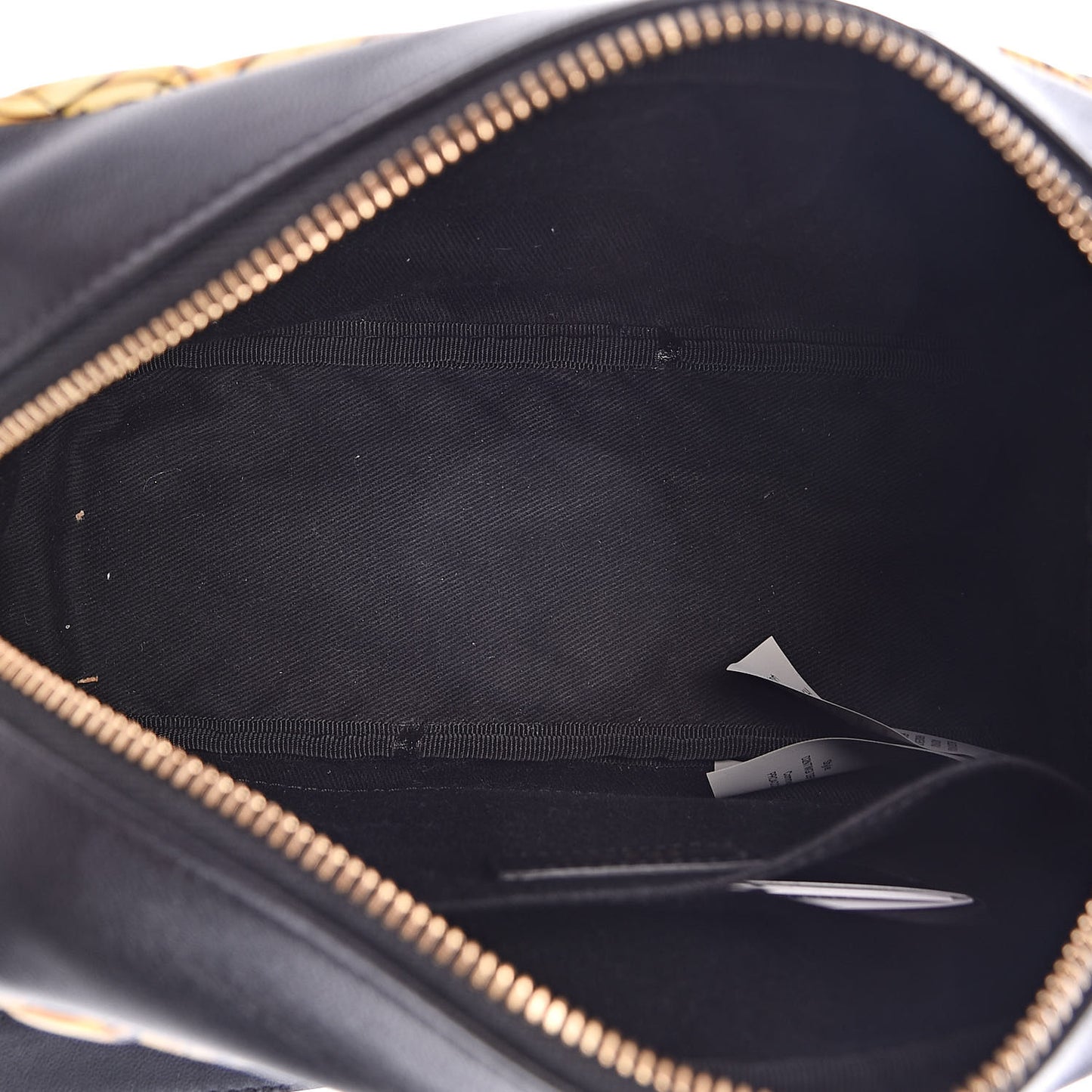 Nappa Quilted Barocco Print Small Camera Bag Black