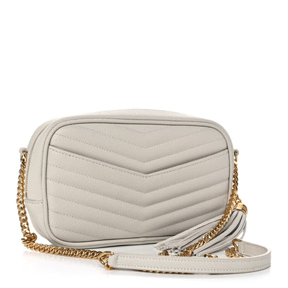 Saint Laurent Grain De Poudre Matelasse Monogram Mini Lou Camera Bag Crema Soft 3 of 10