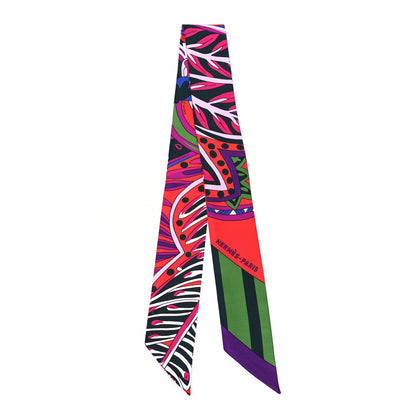 Hermes Silk Le Jardin de la Maharani Twilly Rouge Fuchsia Violet 2 of 3