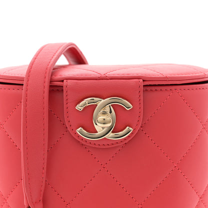 Chanel Lambskin Resin Elegant Chain Vanity Case Red 8 of 10